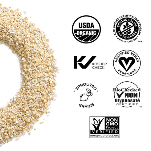 24oz, Pack 4 One Degree Organic Foods Gluten Free Sprouted Steel Cut Oats