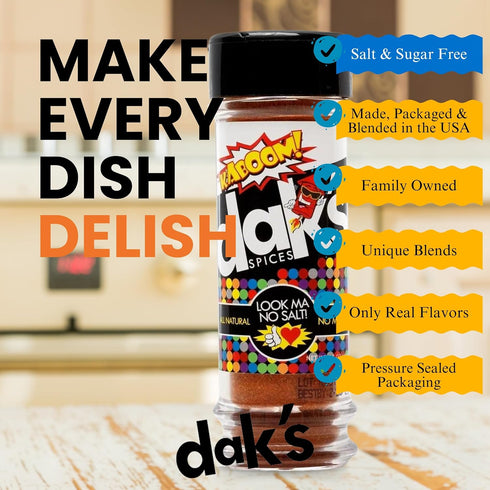 DAK's Spices Kaboom Mouth Watering Seasoning Blend | 100% Salt & Sugar Free, Low Carb & Keto Friendly