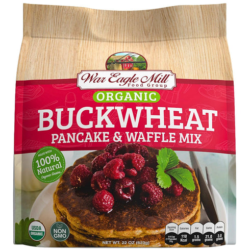 22 oz (2 Pack) War Eagle Mill Organic Buckwheat Pancake & Waffle Mix, Bag