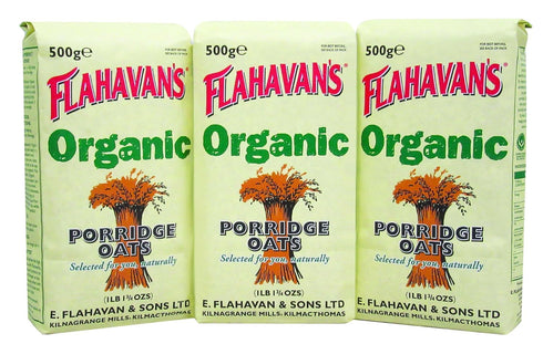 FLAHAVAN'S Organic Porridge Oats, 17 Ounce (Pack of 3)