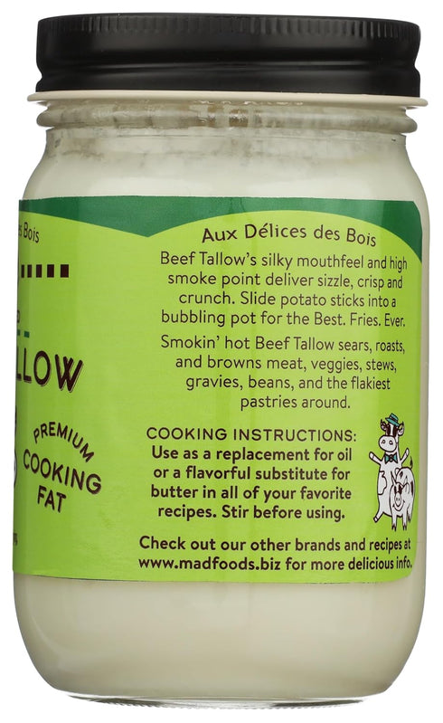 AUX DELICES DES BOIS 11 Oz, Aux Dlices Des Bois Premium Rendered Beef Tallow, Natural Cooking Fat for Searing, Frying