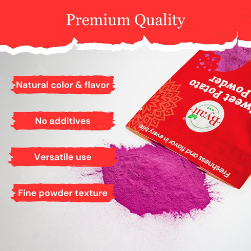 12 Oz, Byait Purple Sweet Potato Powder No Additives, Natural Purple Food Coloring Powder for Baking, Smoothies