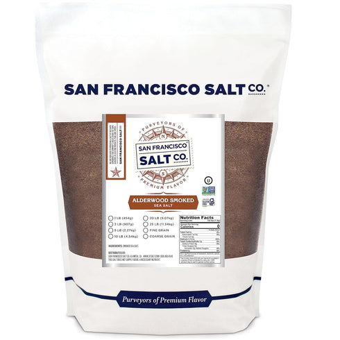 Alderwood Smoked Sea Salt - 2 lb. Bag Fine Grain by San