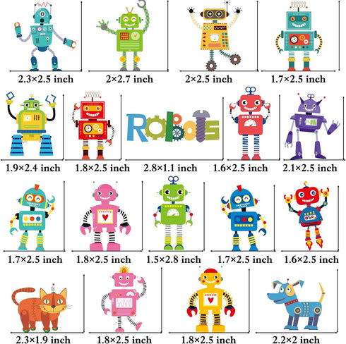 iPartyFun 36Pcs Robot Cupcake Toppers Picks Robot Cake Decorations for Robot Birthday Party Decorations Birthday
