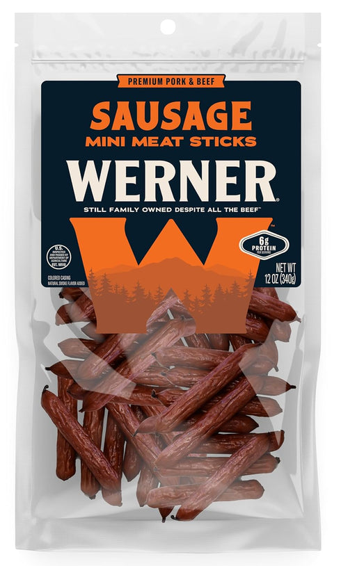 Werner Mini Sausage Meat Sticks - 12 Ounces - Made in the