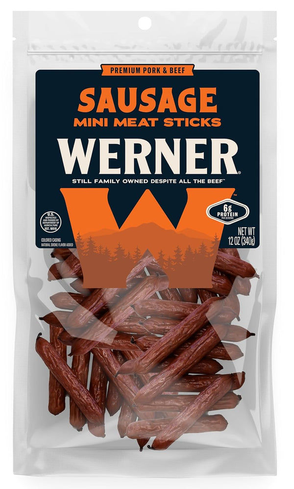 Werner Mini Sausage Meat Sticks - 12 Ounces - Made in the