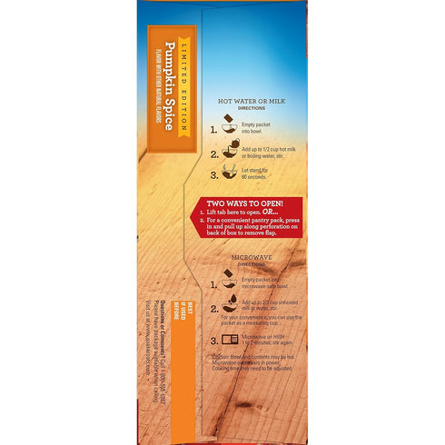 8 Packets Quaker Instant Oatmeal, Limited Edition Pumpkin Spice, Breakfast Cereal