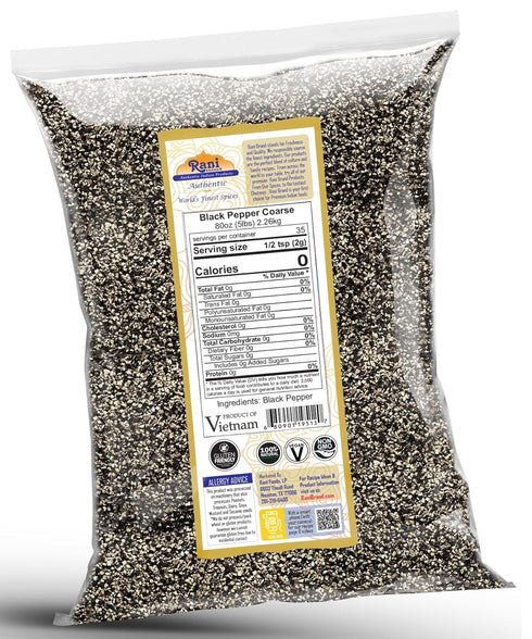 28 80oz (5lbs) 2.27kg Rani Black Pepper Coarse Ground Mesh (Table Grind) Bulk ~ All Natural | Vegan | Gluten Friendly |
