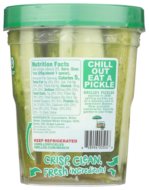 Grillo's 32 GRILLOS PICKLES Classic Dill Pickle Spears, FZ