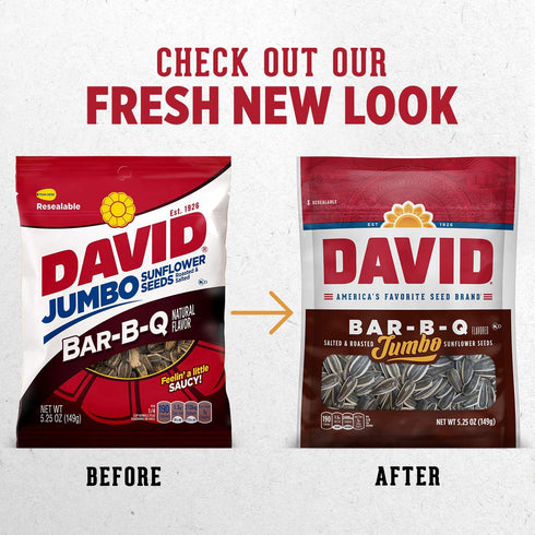 David Jumbo Sunflower Seeds Bar-B-Q Flavor, 5.25 oz Bag