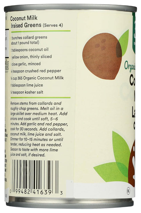 365 by Whole Foods Market 13.5 Oz , Organic Coconut Milk, Fl