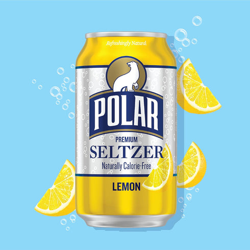 12 oz 24 pack Polar Seltzer Water Lemon, fl cans