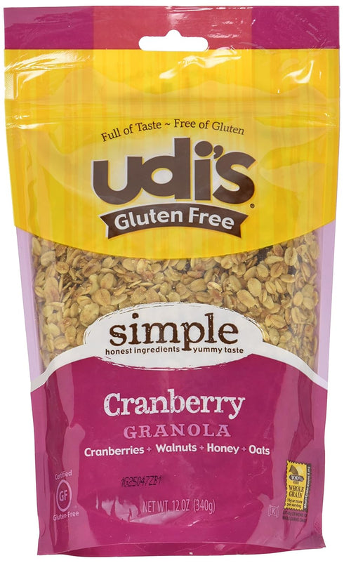 Udi's Udis Gluten Free Cranberry Granola, 12 Ounce - 6 per case.