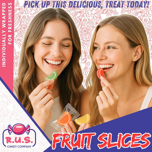 1 Lbs (1 RUS Candy Company Classic Fruit Slices Bulk Bag | Old-Fashioned Jelly | Nostalgic Fruit-Flavored Candy