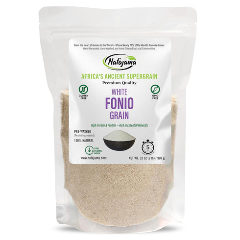 Nafajama Premium Gluten-Free White Fonio Grain | Ancient African Super- grain| All-Natural,