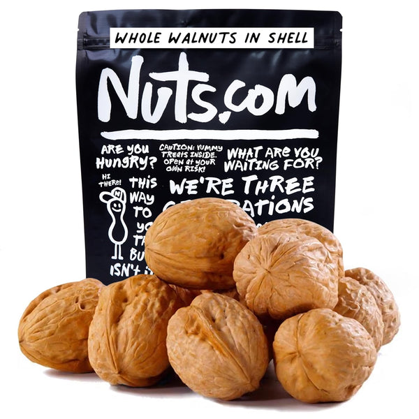 Nuts.com Whole Walnuts in Shell, 2 lbs Fresh Unshelled Raw Walnuts with