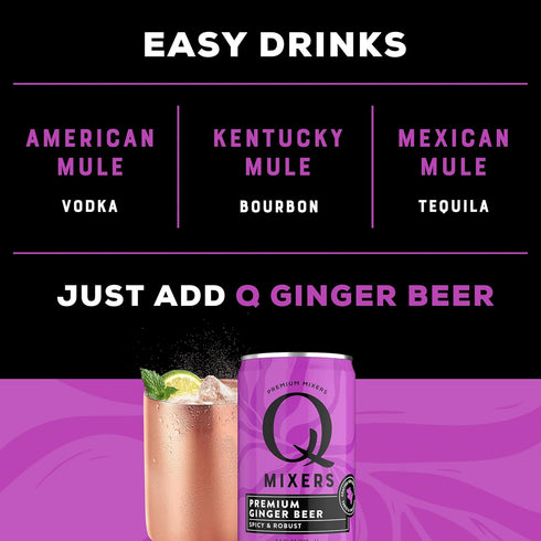 Q Mixers Premium Ginger Beer, Cocktail Mixer Made with Real Ingredients, 7.5 Fl oz (Pack of 24)