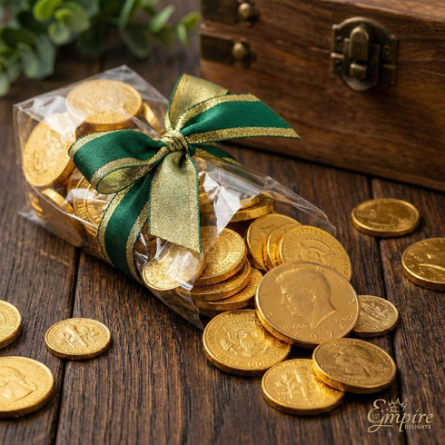 Empire Delights 100 Count Chocolate Gold Coins Foil Wrapped Milk Chocolate Candy St. Patricks Day, Party Favors