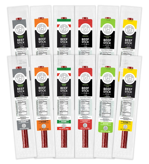 Good Fod Foods Meat Stick Variety Pack Low FODMAP Snacks for a