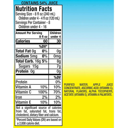 64 Oz 40% 100% Mott's For Tots Apple, Fl Bottle, Juice With Purified Water, Good Source Of Vitamin C, Less Sugar Than