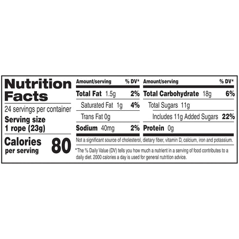 0.81 (Pack 24) Laffy Taffy Rope Candy, Banana Flavor, Ounce Ropes