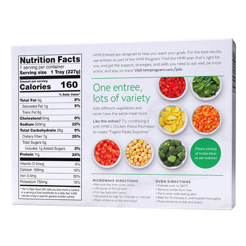 Pre-packaged 14g 8oz Pack 6 HMR Pasta Fagioli Entre | Lunch or Dinner to Support Weight Loss | Ready to Eat |
