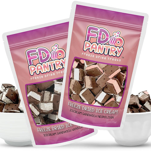 Freeze Dried Icecream Sandwich Bites, Neapolitan & Vanilla 2.5oz (2 pack) -