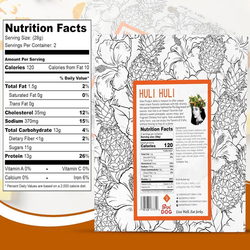 Pack 3 Pack Side Project Jerky Variety - Huli Huli Chicken, Mongolian, Pho Jerky - Hawaiian-Inspired Sweet & Savory