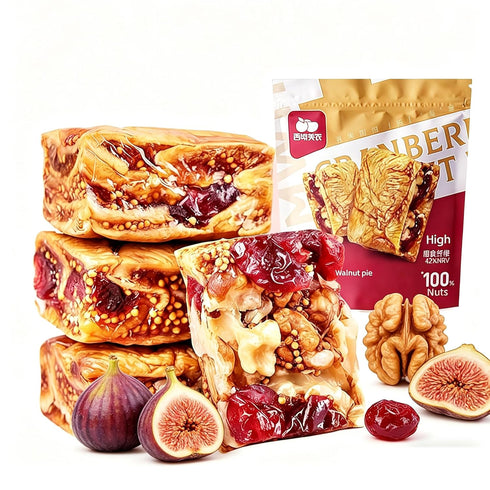 Cranberry Fig Walnut Energy Bar 158g, Premium Natural Fruit Nut Bar, Only
