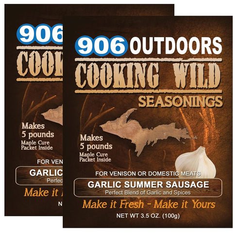Cooking Wild Seasonings Garlic Summer Sausage Seasoning TWO PACK, Seasons up to 10 pounds of
