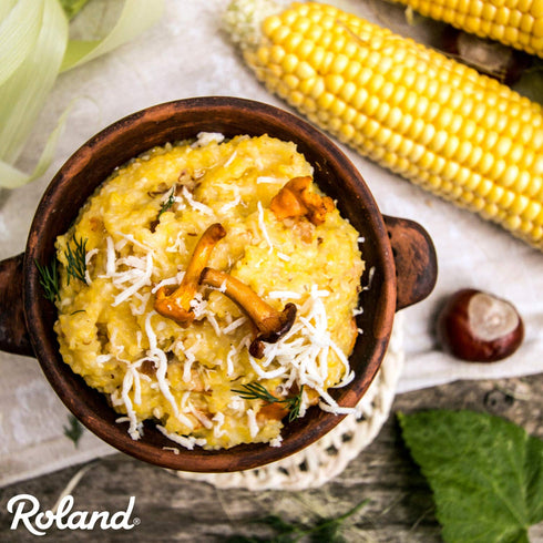 8.8 Pack 12 Roland Foods Medium Grain Yellow Polenta, Ounce Box
