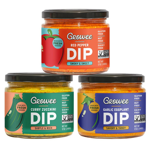 Growee Vegan Dip Pack Plant-Based Queso & Hummus Alternative, Nut-Free Mayo &