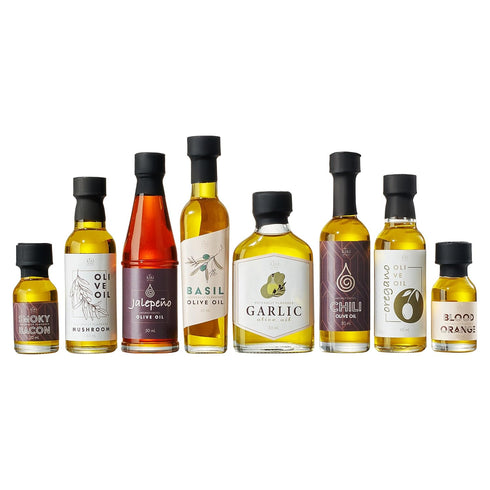 Set 8 Kiri & Sons Olive Oil Gourmet Sampler Gift of - Premium Extra-Virgin Olive Oil Made In Spain, Natural Flavors