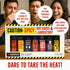7pk Set Caution Hot Sauce Laboratory Assorted Spicy Flavors with Garlic, Jalapeo, Chipotle, Carolina Reaper & Habanero