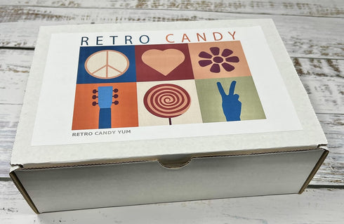 Package RETRO CANDY YUM ~ Care Assortment Gift Box Nostalgic Candy Mix from Childhood for Man or Woman Jr