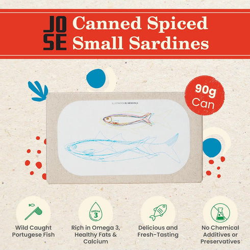 90g 3-Pack Jose Gourmet Spiced Small Sardines