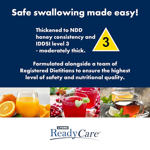 3 46 oz (6 Pack) Lyons ReadyCare Thickened Orange Juice for Dysphagia & Swallowing Difficulty - Honey Consistency