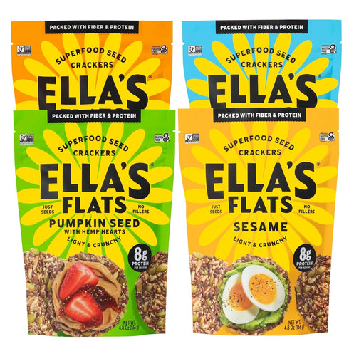 ELLAS FLATS Variety All Seed Savory Crisps All Natural, Gluten Free, Good