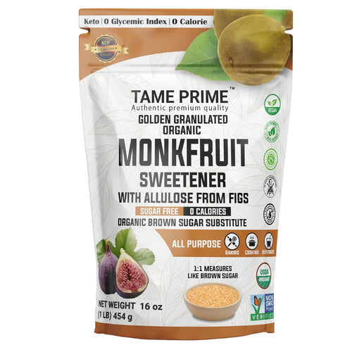 Tame prime USDA Organic Brown Monkfruit sweetener with Allulose from figs, 1