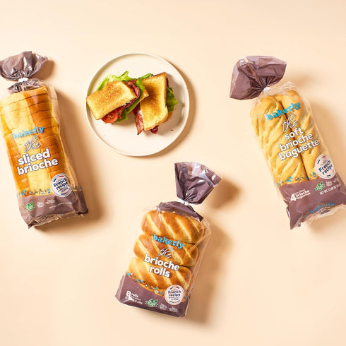 bakerly Sandwich Variety Pack - 5 Pack of Ready-to-Eat French Baked Brioche