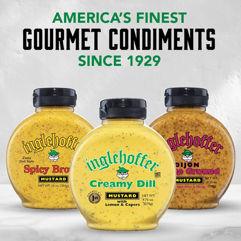 9.75 oz, Inglehoffer Creamy Dill Mustard Savory Mustard with Dill, Lemon & Capers