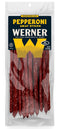Werner Pepperoni Smoked Meat Sticks - 20 Pork and Beef Sticks Bulk