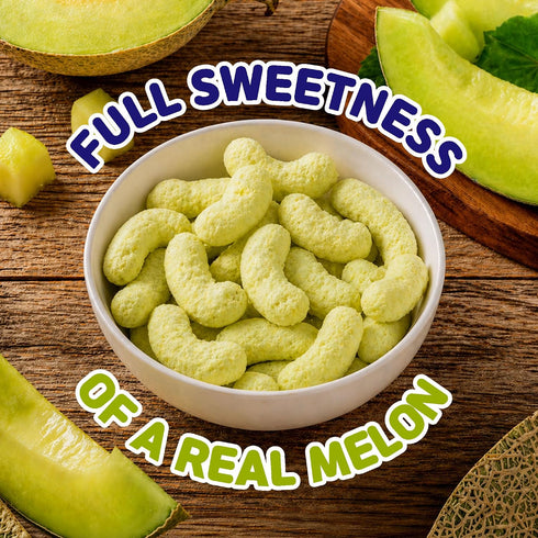 1.58 oz (Pack 20) Nongshim Melon Kick Puff Snack - Sweet and Crispy Corn Puff with Creamy Melon Flavor - Crunchy