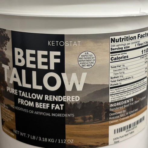 112 oz (7 lbs) Amercian Beef Tallow For Cooking or Skincare