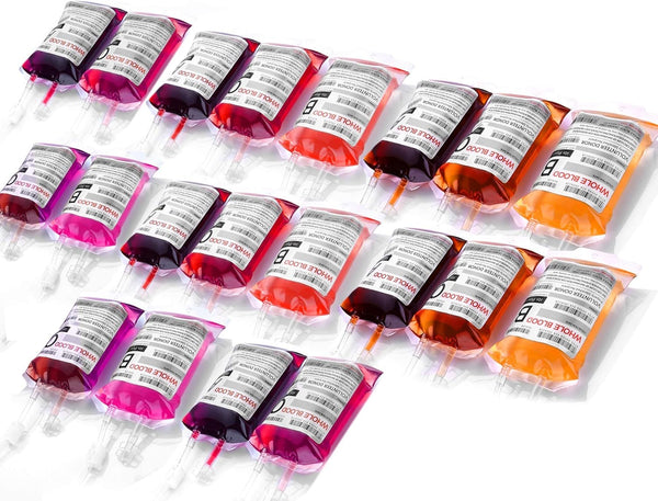 WYNK 20 Pack Halloween Decorations Blood Bag for Drink, 11.5 FL Oz Reusable Cups for Theme Parties