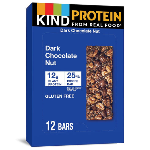 KIND Protein Bars, Double Dark Chocolate Nut, Gluten Free, 12g Protein,1.76oz, 12