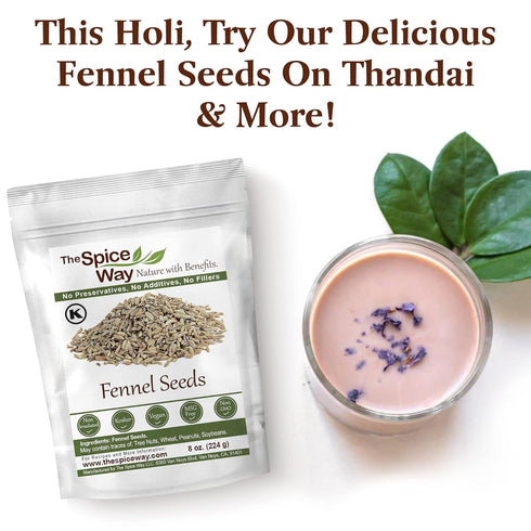 The Spice Way Fennel Seed, Bulk Whole Seeds for Tea and Cooking, 8 oz