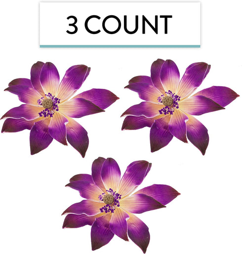 3 Count Global Sugar Art Tranquil Water Sugar Cake Flowers, Purple by Chef Alan Tetreault
