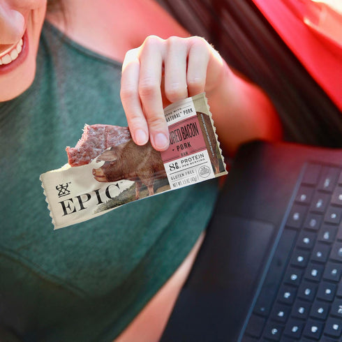 12 18 oz EPIC Uncured Bacon and Pork Bars, Paleo Friendly, Protein Snacks, Ct