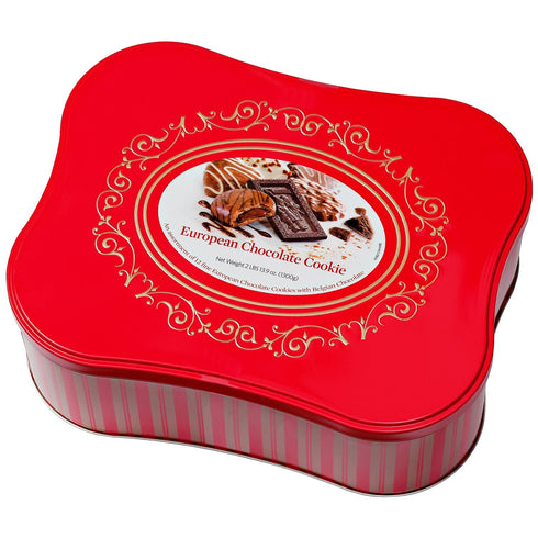European Chocolate 12 2 Lbs 13.9 OZ OZ (1300 Cookie Tin Assortment of Fine Cookie Varieties with Belgian Chocolate Net